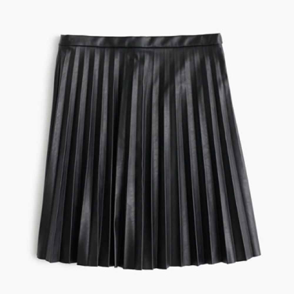 J.Crew Faux-Leather Pleated Mini Skirt